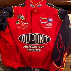 New Jeff Gordon #24 DuPont racing jacket. Embroidered flames on the sleeves.